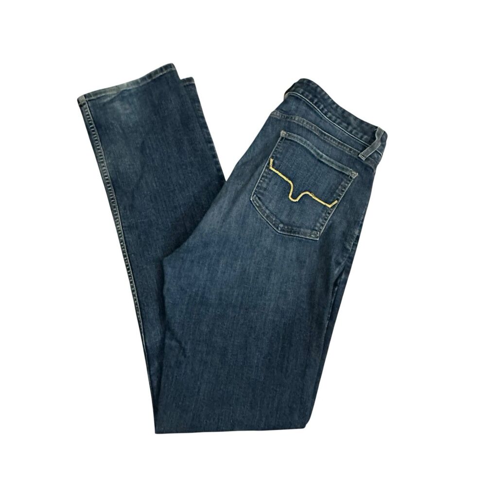 Kimes Sarah Ranch Jeans Womens 12/34 Blue Dark Wash High Rise Slim Bootcut USA